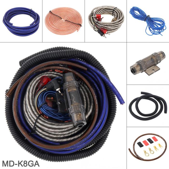 8 Kit Pemasangan Kabel Amplifier Speaker Mobil Kabel Woofer Power