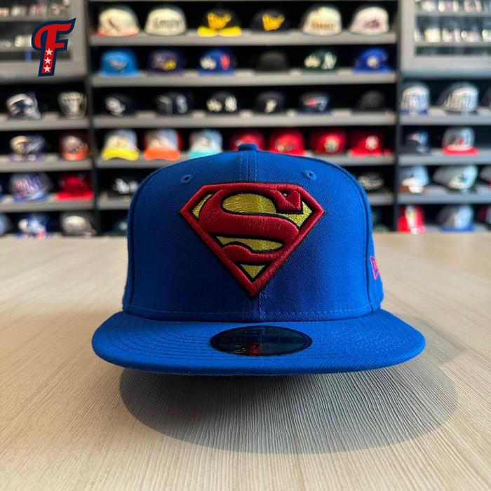 Topi New Era X DC Comics Superman Collab Blue 59FIFTY Fitted Hat Original