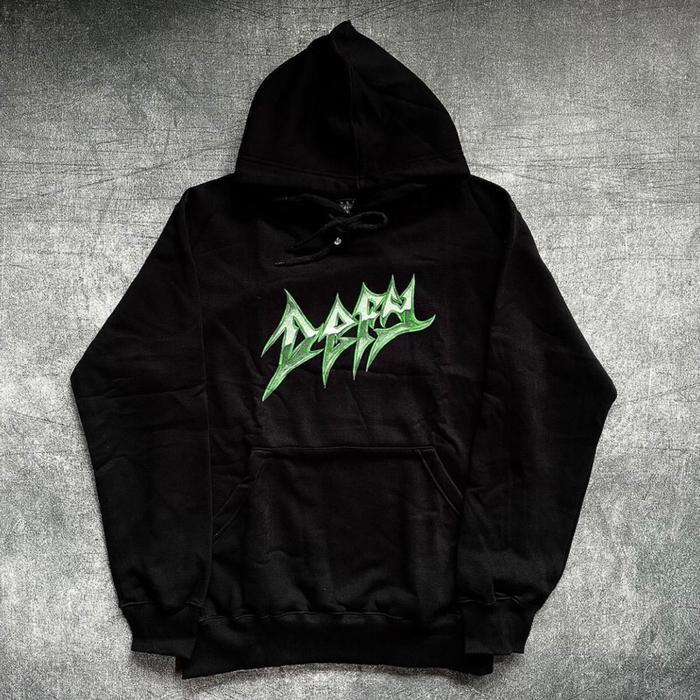 Kaos Distro Oversize Hoodie DEFY HC Beatdown - GREEDY DUST, Cotton Fleece Premium Tebal & Halus - Gr