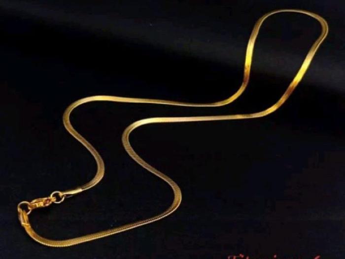 Titanium 100% Kalung Titanium Pria Wanita Bahan Anti Karat Model Plat Pipih Silver Elegan Desain Ser