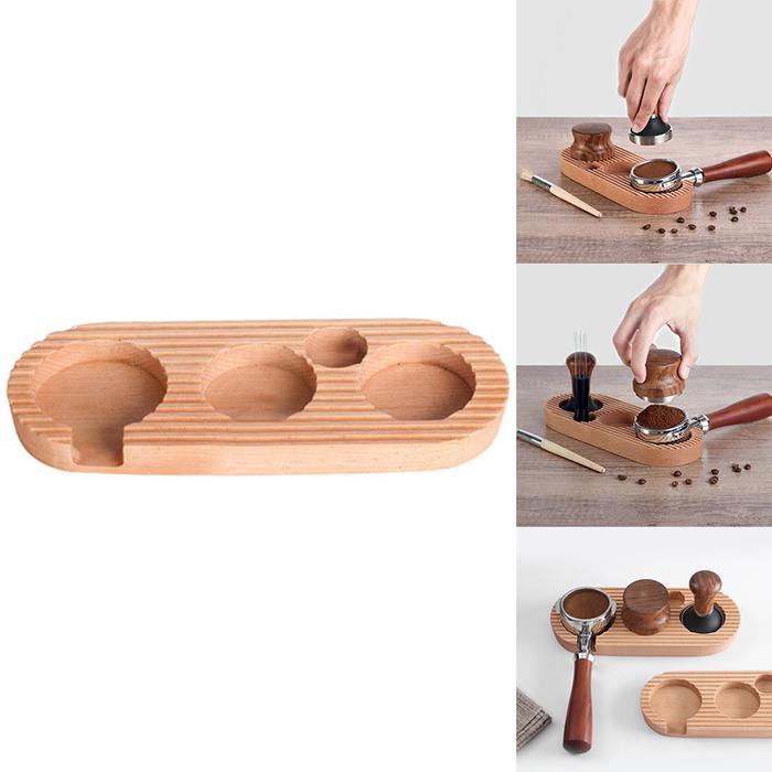 Coffee Press Holder Handle Holder Solid Wood Powder Hammer Cloth
