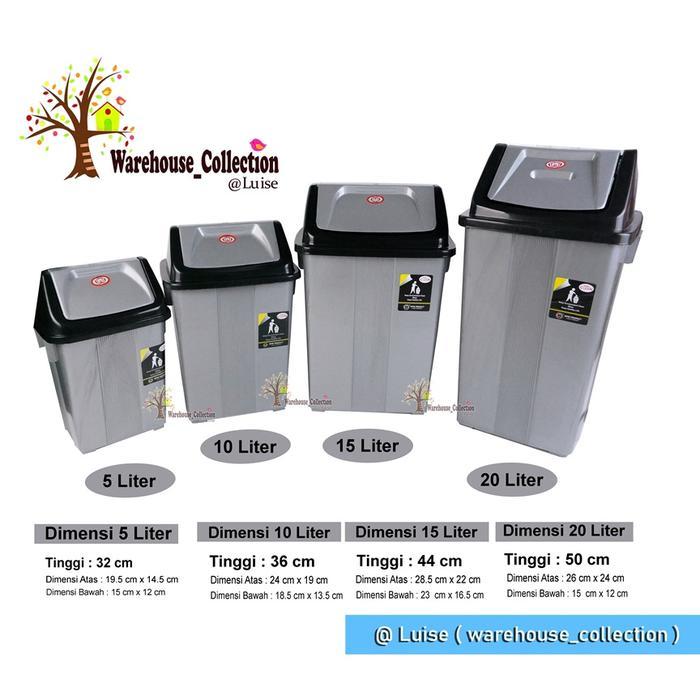 TEMPAT SAMPAH TUTUP GOYANG SILVER MPW 15Lt / 20Lt / 42 Lt bak sampah tempat sampah / tempat sampah