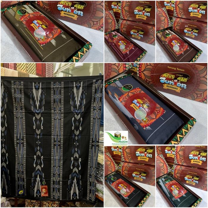 Sarung Tenun Anak-anak Atlas Junior Kembang Motif BHS SGE ~ Kain Sarung Anak-anak Premium Atlas Juni