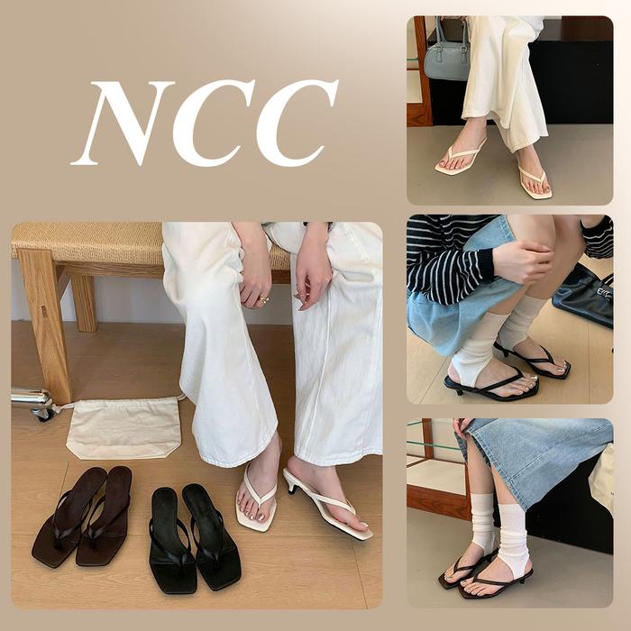 NCC - Cemil Sandal Hak pendek wanita anggun simpel kekinian | sendal cewek thoe thong Trendy
