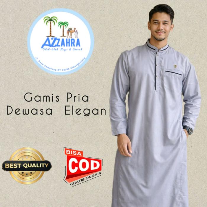 Gamis Pria Dewasa Elegan – Abu-Abu Premium