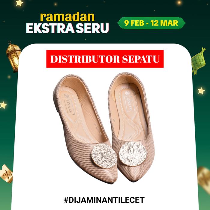 LIN&CO - Minzy Flatshoes Wanita Anti Slip Model Terbaru Untuk Kerja, Kuliah dan Harian D-1780