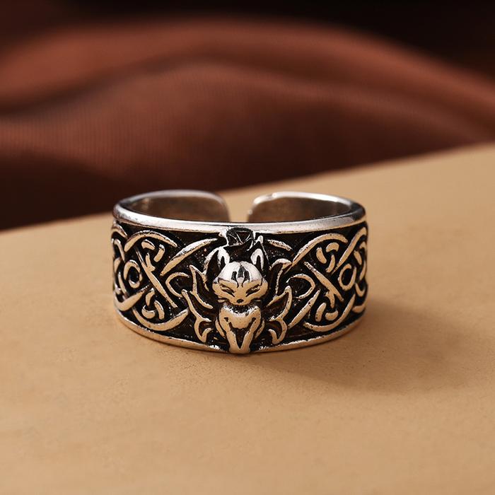 Cincin Pria Rubah Ekor 9 / Fox Tail 9 / Kurama Gaya Retro Model Terbuka Rings