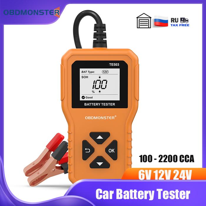 OBDMonster 6V 12V 24V Car Battery Tester Battery Detect Auto Analyzer