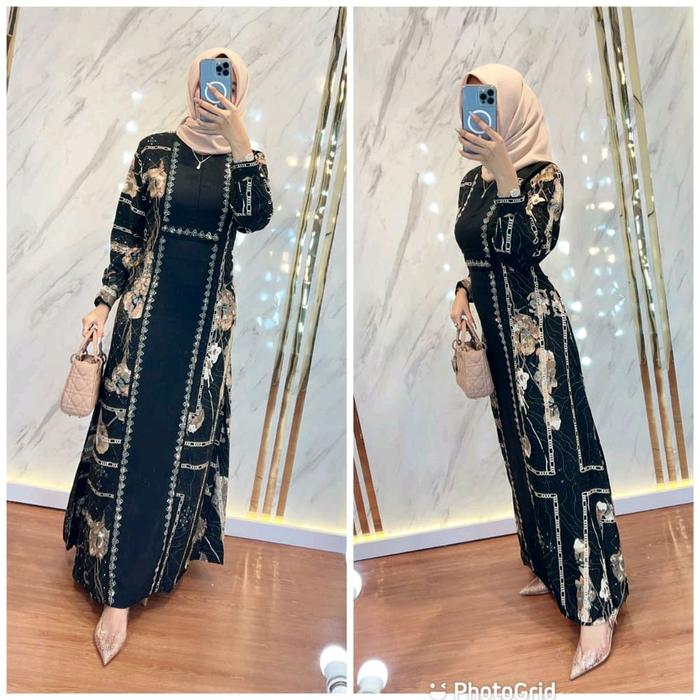mekar baru gamis motif cantik terbaru manik swarovsky produk amore by ruby edisi aisha dress