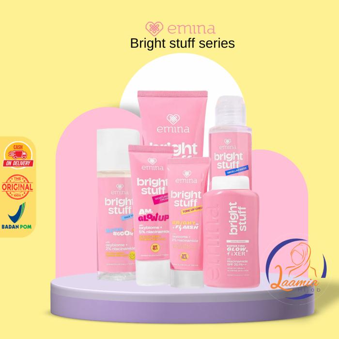 Najmia 2 - Emina Bright Stuff Series Face Wash Toner Moisturizer Tone Up Loose Powder