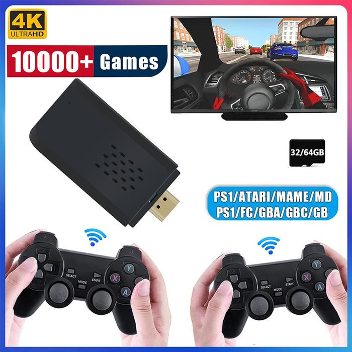 M8 Plus Retro Game Stick 4K HD Wireless 10000 Video Games 64GB