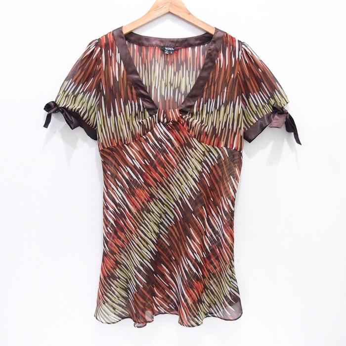 AP6571 PREMIUM BLOUSE XOXO TIPIS BROWN