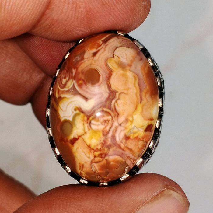 cincin batu akik jamal pamor ngeriii. batu sumatra.