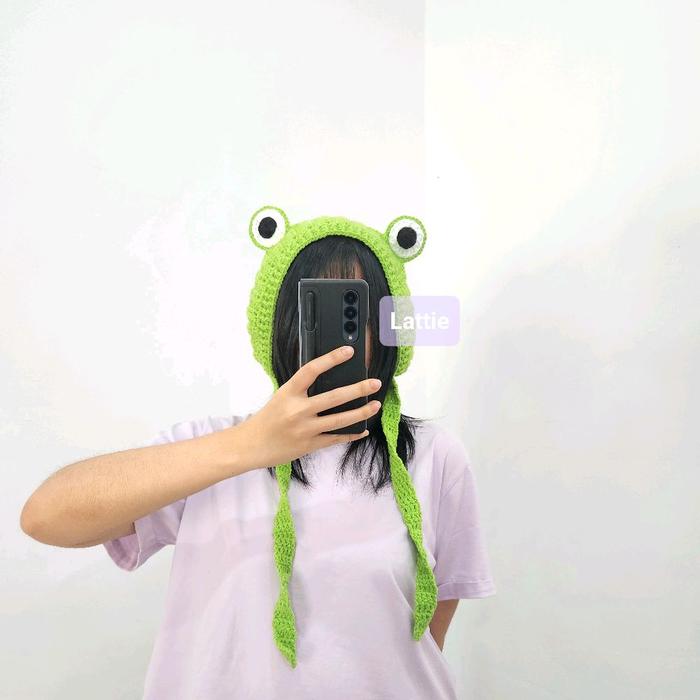 HANDMADE KEROPI BUCKET HAT/CROCHET BUCKET HAT/TOPI RAJUT/TOPI LUCU/CUTE HAT/TOPI RAJUT ANAK LUCU MUR