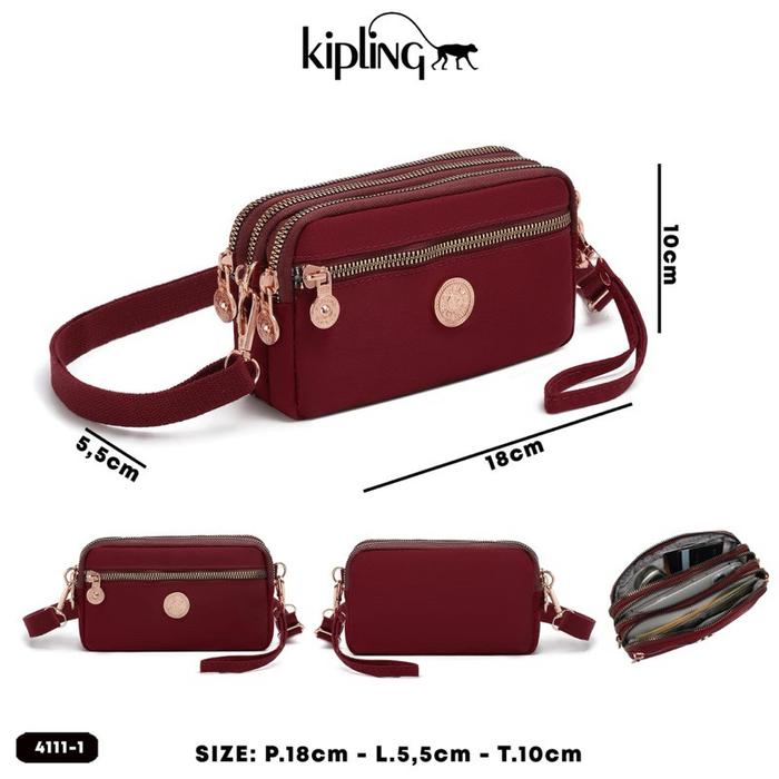 Dompet Kipling Selempang Wanita 4111-1 ROSEGOLD Edition / Dompet HP Dompet Panjang 4 Ruang VIP