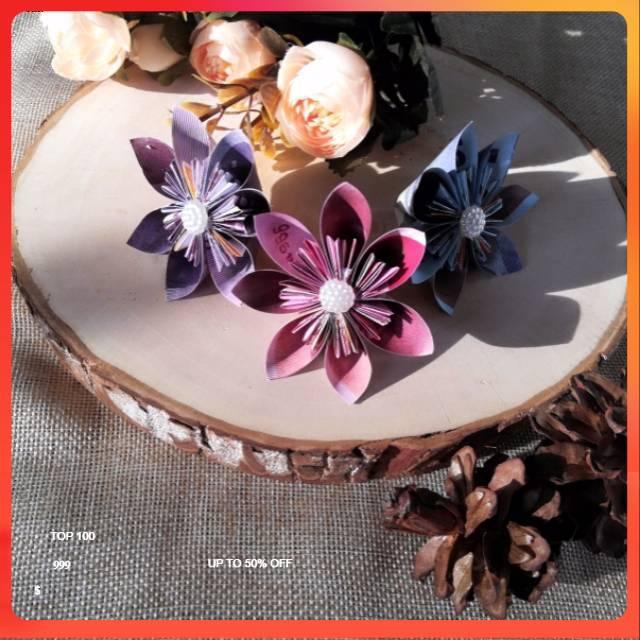 Origami uang kertas mainan bunga kamboja accesories hiasan mahar - aplikasi bunga uang mainan -craft