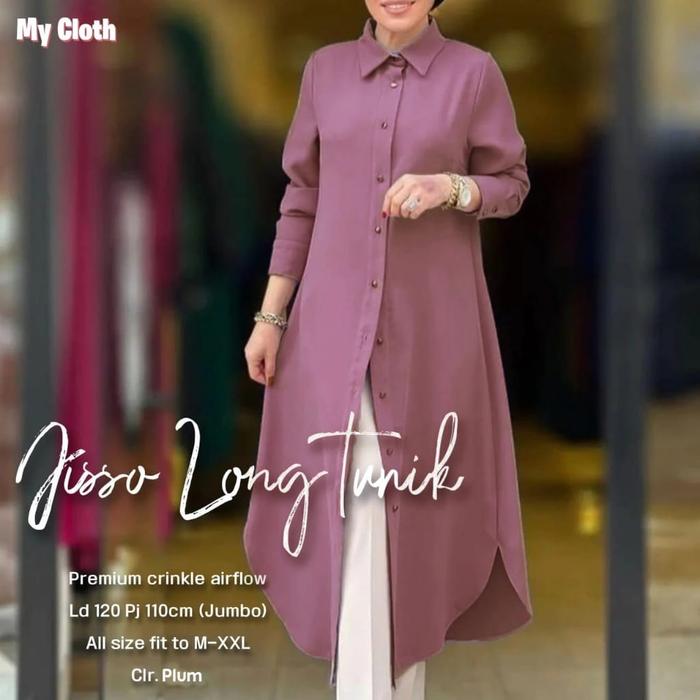 Jisso long tunik / Joise Long Tunik / baju harian nyaman santai kekkinian / terbaru terlaris