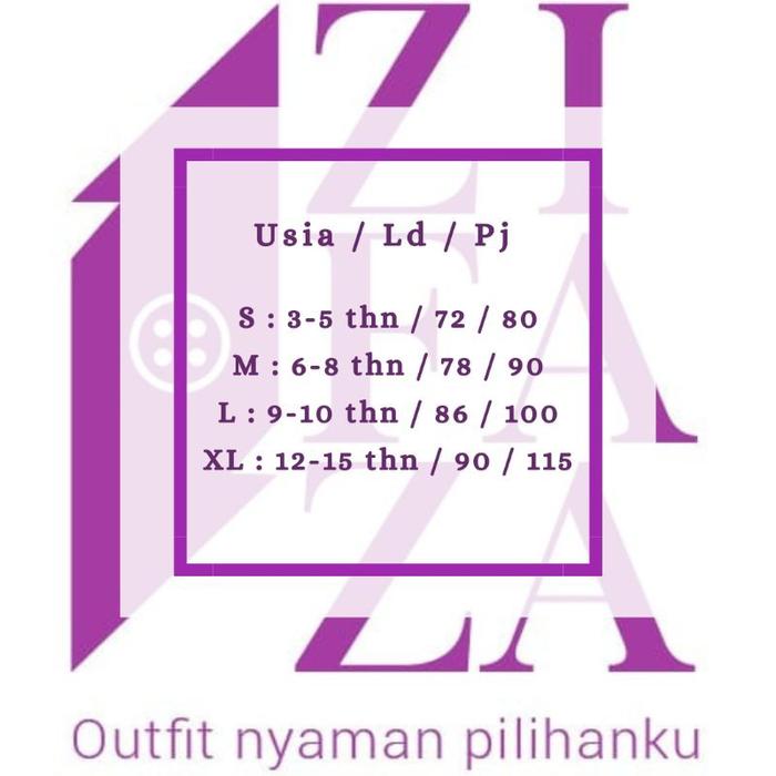 ZIFAZA - Gamis Anak Perempuan -  Warna Hitam - Bahan Crinkle - Umur 11 12 Tahun