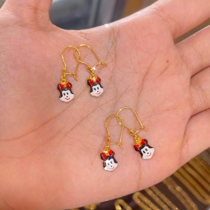 Anting mickey mouse anak setengah gram anting anak karakter anting anak gawir emas muda setengah gra