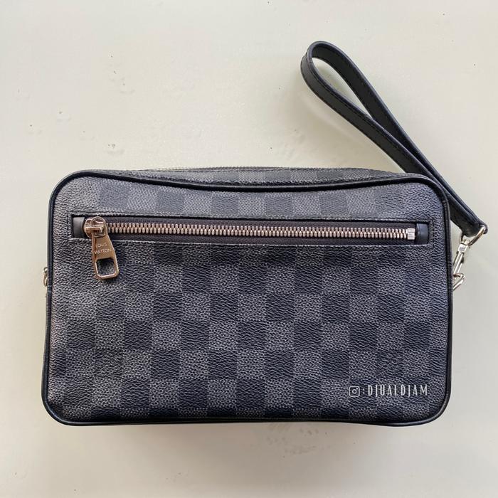 PREOWNED LV POCHETTE KASAI DAMIER N41664 CLUTCH / HANDBAG AUTHENTIC WITH DB RECEIPT