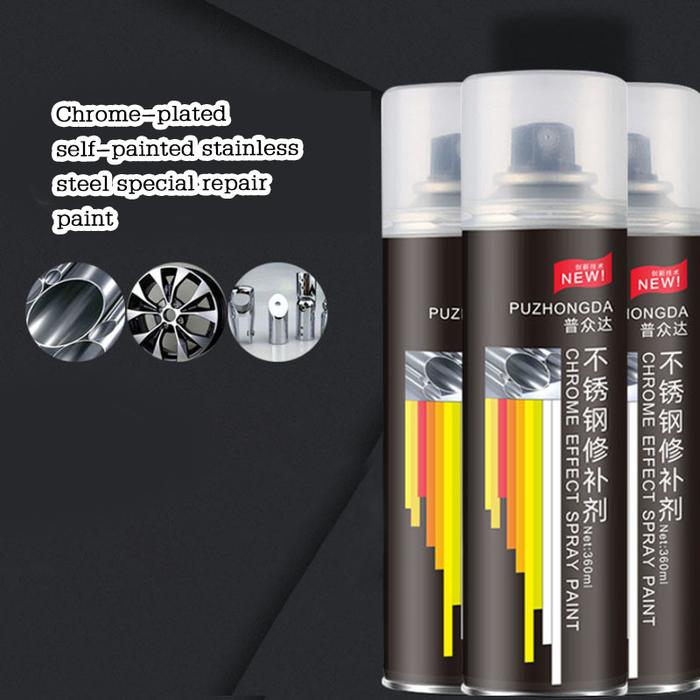 550ml Cat Semprot Chrome Warna Chrome Anti Karat Automotive Metallic Paint