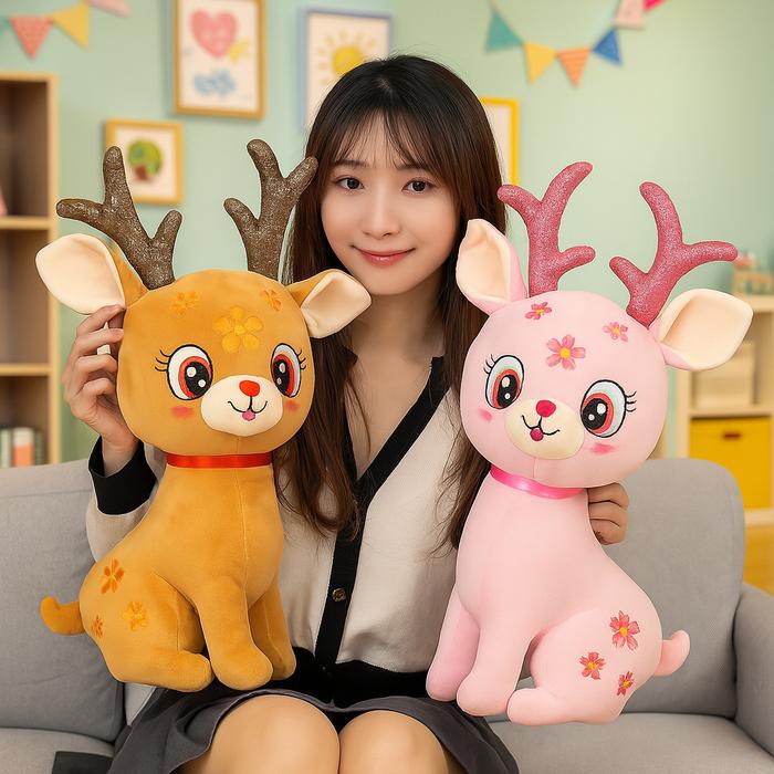 Boneka Sika Rusa 40cm Mainan Mewah Rusa Bahan Plush Berlabel SNI