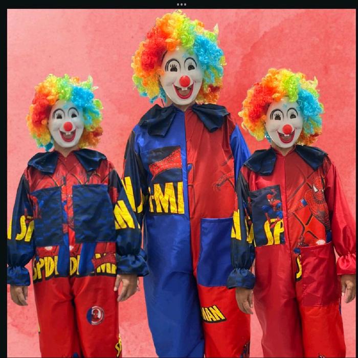 Kostum Baju Badut Spiderman Topeng Wig