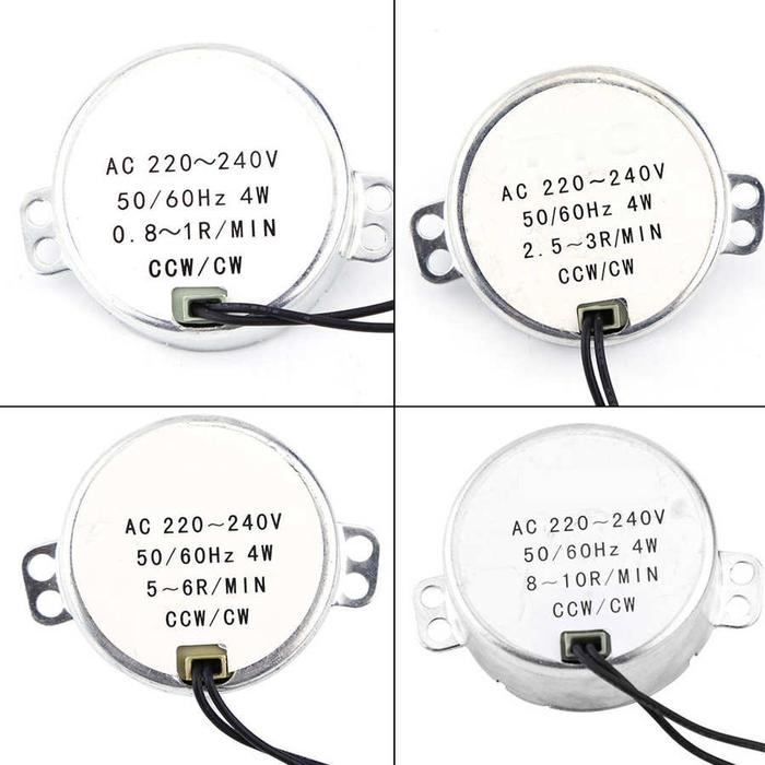 Synchronous Motor 4W CW/CCW Electric Motor 0.8-1RPM / 2.5-3RPM /