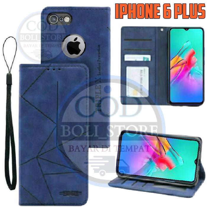 CASE HP IPHONE 6 PLUS MOTIF MAXNET KULIT - CASING DOMPET-FLIP COVER LEATHER-SARUNG HP