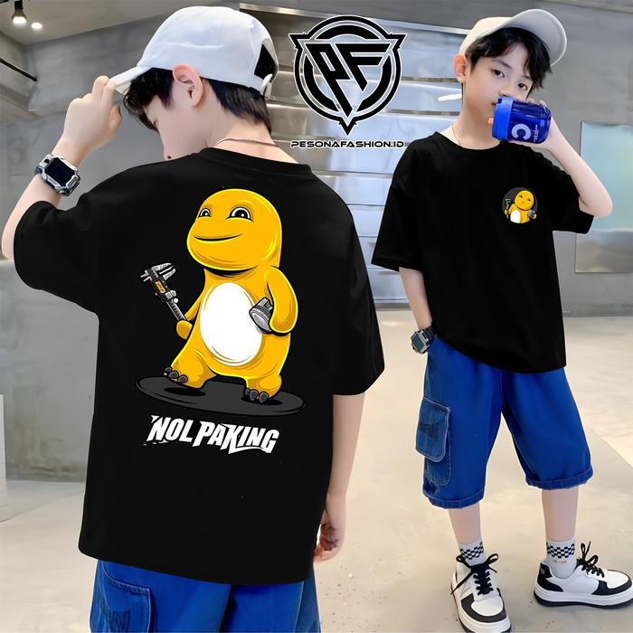 KAOS BAJU ANAK DINO NOL PAKING ORIGINAL NOL PAKING T-SHIRT DINO KUNING GANK BAJU CB KAOS CB ORIGINAL