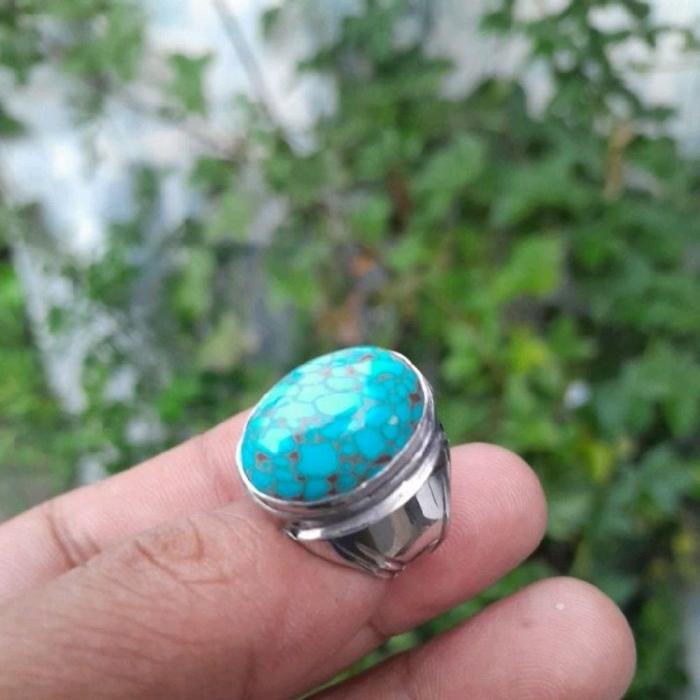 cincin batu akik pirus mesir biru rubin (ndogasin) beras wutah umer urat mekah
