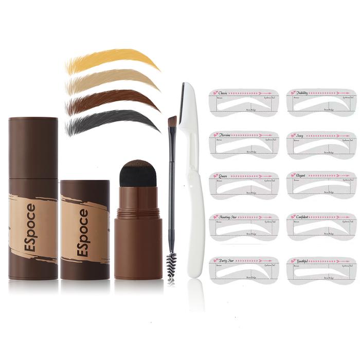 Pudaier Complete Eyebrow Powder Stamp Shaping Kit Brushes Eyebrow Paint Eyebrow Pencil Eye Brows Ste