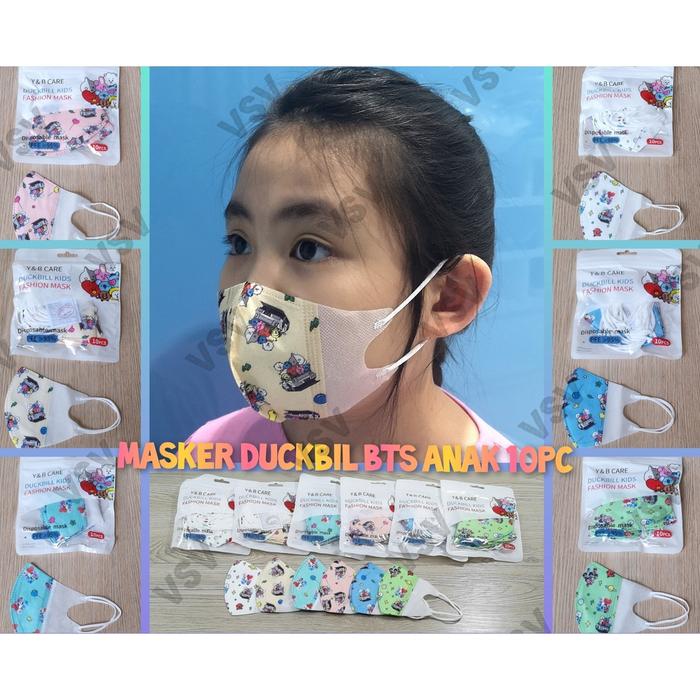 Masker Duckbill Anak BTS Masker Anak Masker Duckbill BTS Anak (isi 10 PCS)