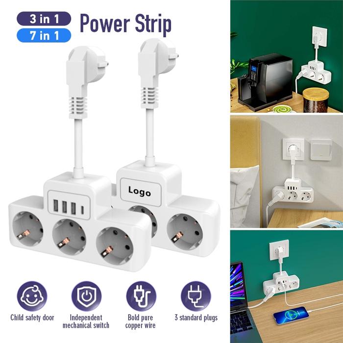 Stop Kontak Pintar dengan Port USB / Charger USB / Kabel Daya dengan Saklar 3/7 Lubang