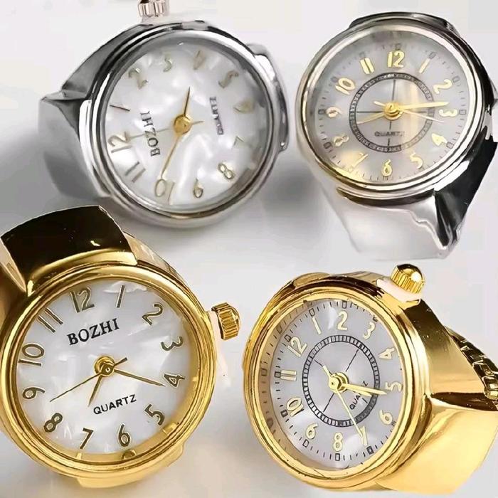 BOZHI Jam Cincin Pria Wanita Unik Retro Vintage - Jam Mini Cincin Elegan Model Unik Keren dengan Des
