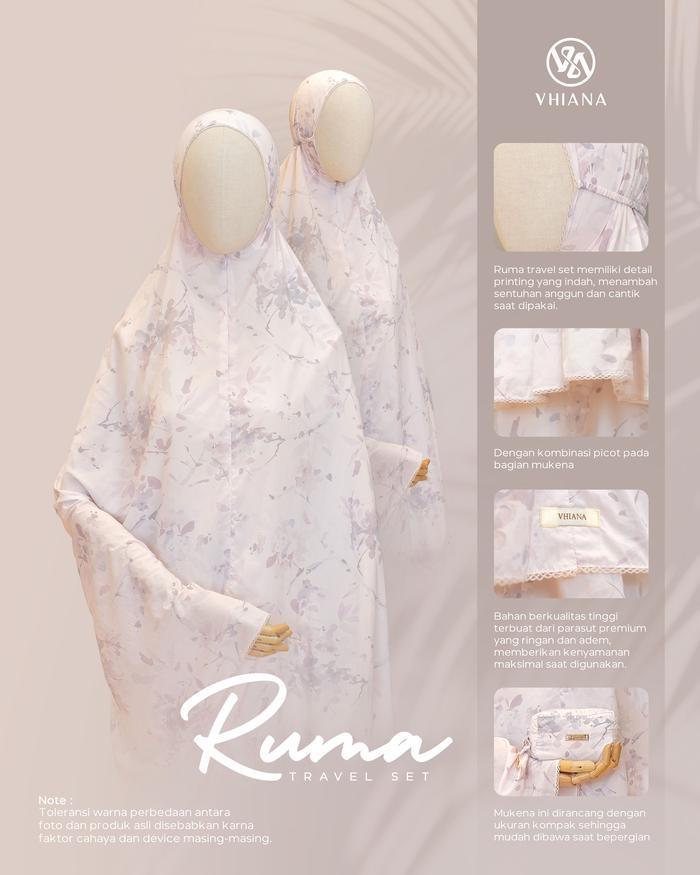 VHIANA // RUMA Prayer set mukena travel Motif Premium Muslim Katun