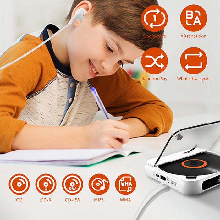 Bluetooth-Compatible CD Player Memory Function Mini CD Player 1200