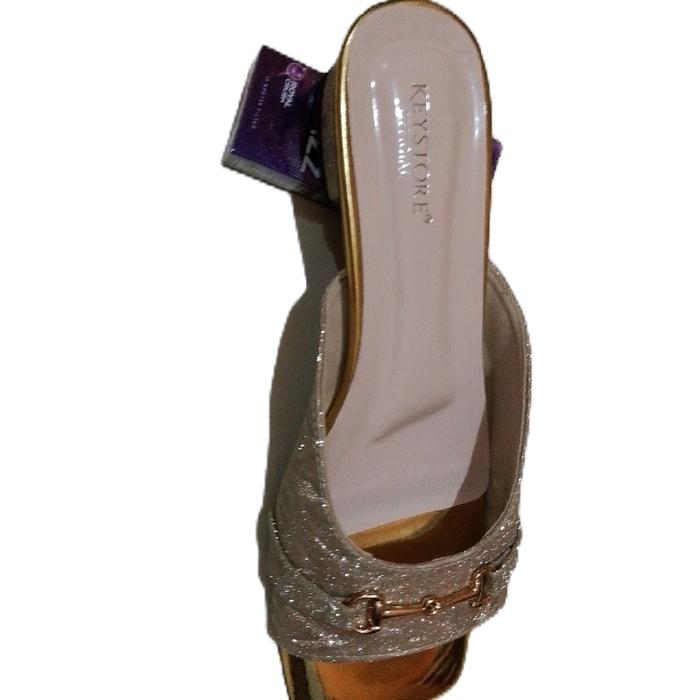 Sandal Pesta Wanita 3cm Big Size Ukuran Jumbo 45-37 High Heels Shoes Pesta Karet Outsole Gelinding K