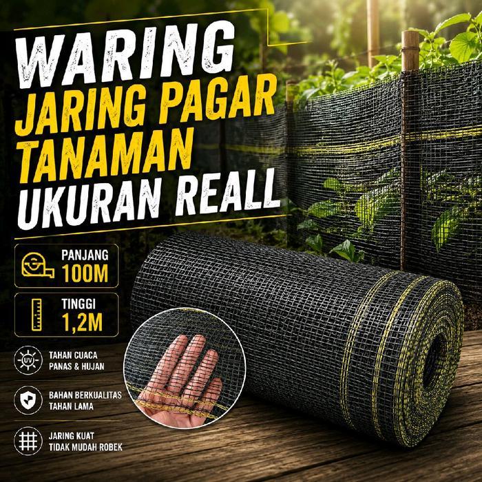 Wareng Waring Jaring Pagar Single Roll Panjang 100M Untuk Pagar Tinggi 1,2M