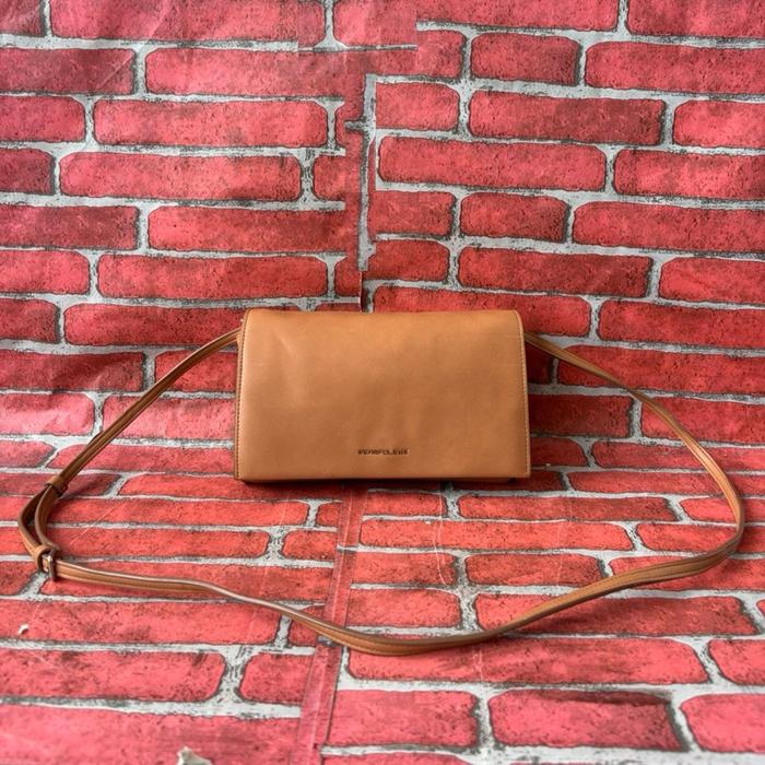 TAS SLING MINI KULIT ASLI BEANPOLE SECOND BRANDED COKLAT / TAS SELEMPANG KECIL BEANPOLE WANITA KULIT