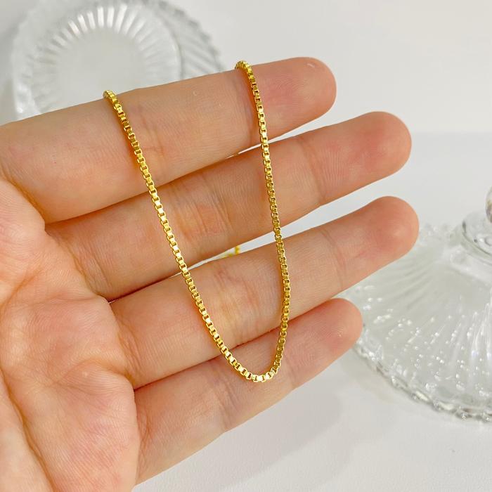 Kalung Itali kaca emas replika lapis emas kalung rantai kalung wanita polos kalung itali