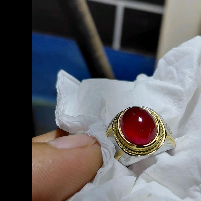 Batu Cincin Titanium Red Baron dim kecil Berkualitas