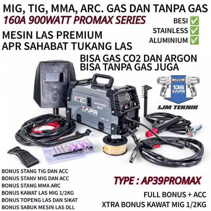 Mesin Las Apr Ap39Promax Mig Tig Mma 5 In 1 Garansi Resmi 5 Tahun