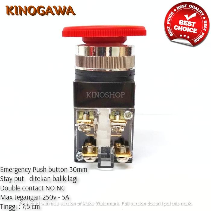 Tombol Emergency 30mm - Emergency push button 30mm
