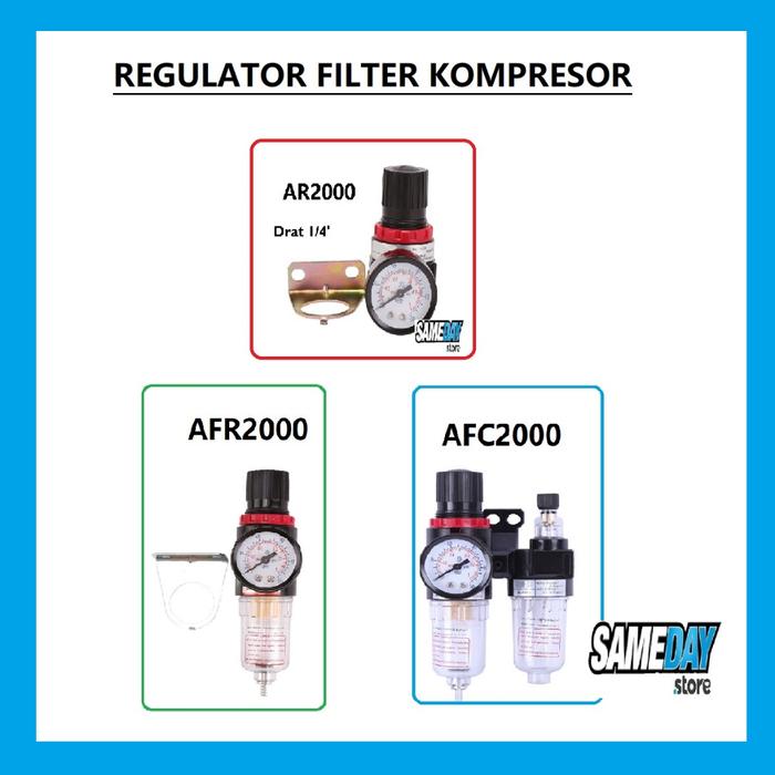 Kompresor Regulator Filter AFC2000 AFR2000 AR2000 Air Pressure Regulator Water Oil Separator Filter