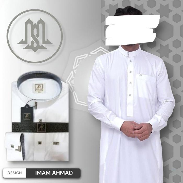 Best Seller | Jubah Al Raz Premium Pria "IMAM AHMAD" Manset Kerah Tegak | Gamis muslim Dewasa Saudi 