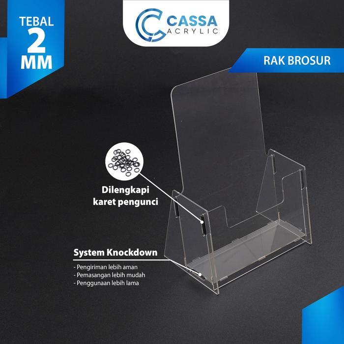 Rak Brosur Akrilik / Display Tempat Brosur Ukuran A4