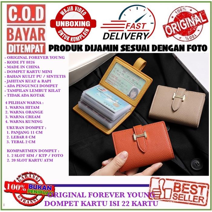 ORIGINAL FOREVER YOUNG FY 8826 DOMPET KARTU MINI WALLET CARD WANITA DENGAN PENGUNCI MUAT 22 KARTU