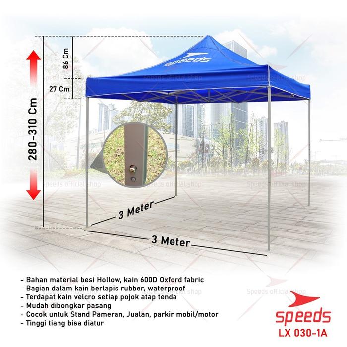 Speeds Tenda Cafe Tenda Bazar Pameran Tenda Lipat Tenda Jualan Ukuran 3x3 dan 2x2 M LX 030-1A