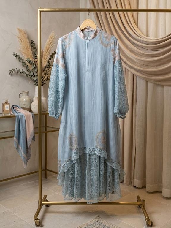 Gamis Rumbai Brokat Tile Mewah